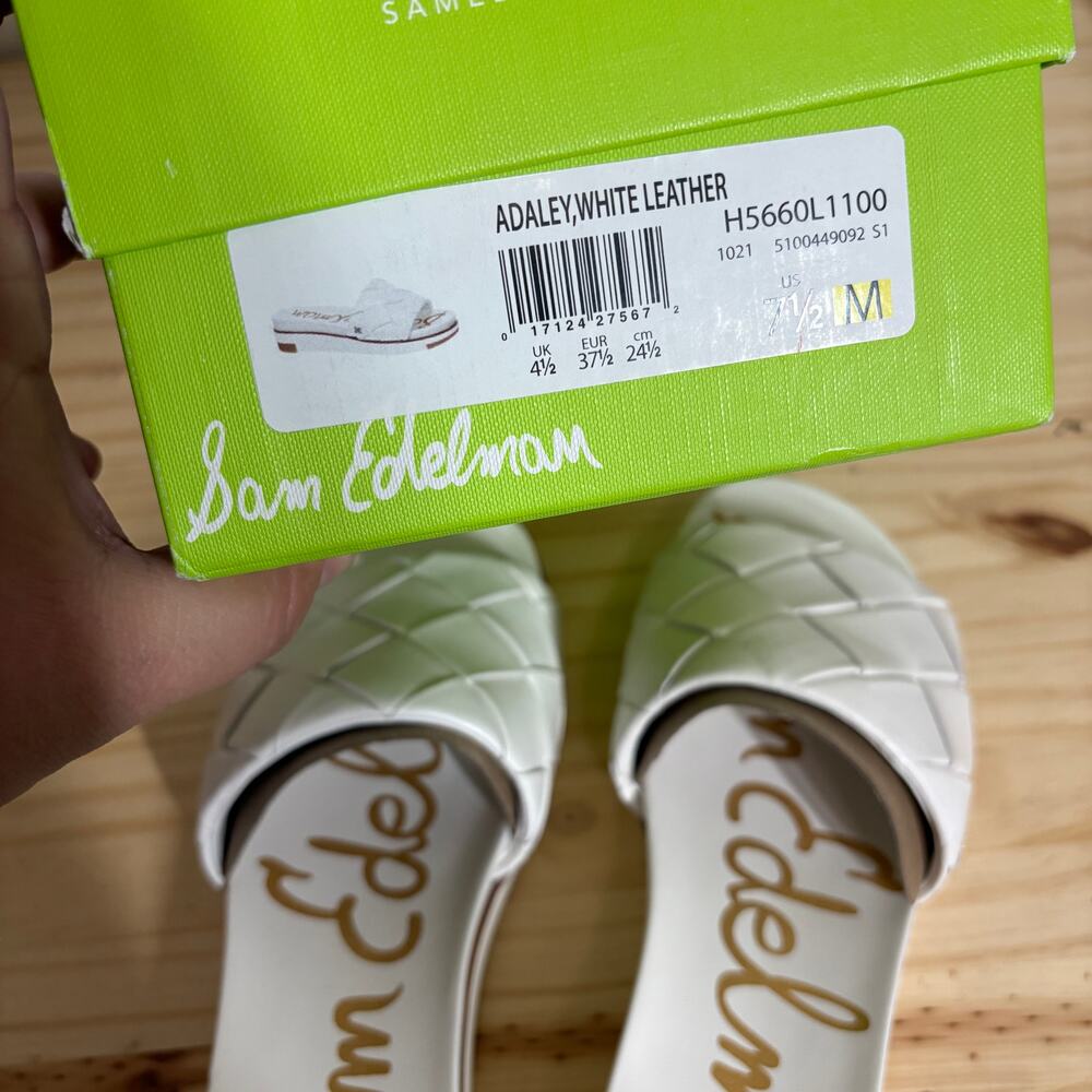 Sam Edelman Women Size 7.5 Adaley Slide Sandals White Slip On Open Toe - Picture 8 of 8